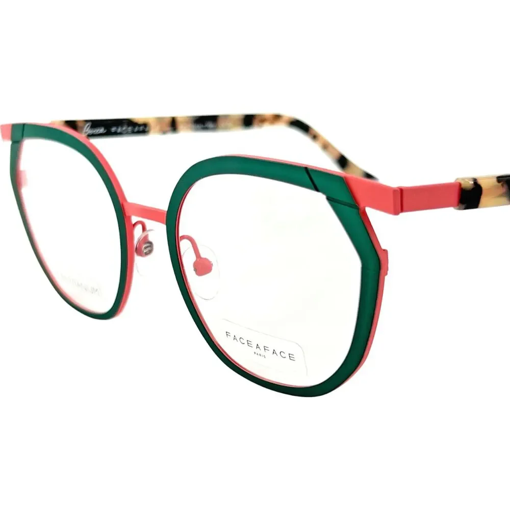 Face A Face Bocca Cocto 2 Womens Eyeglass Frame 0017 Green Pink 50-21 Italy